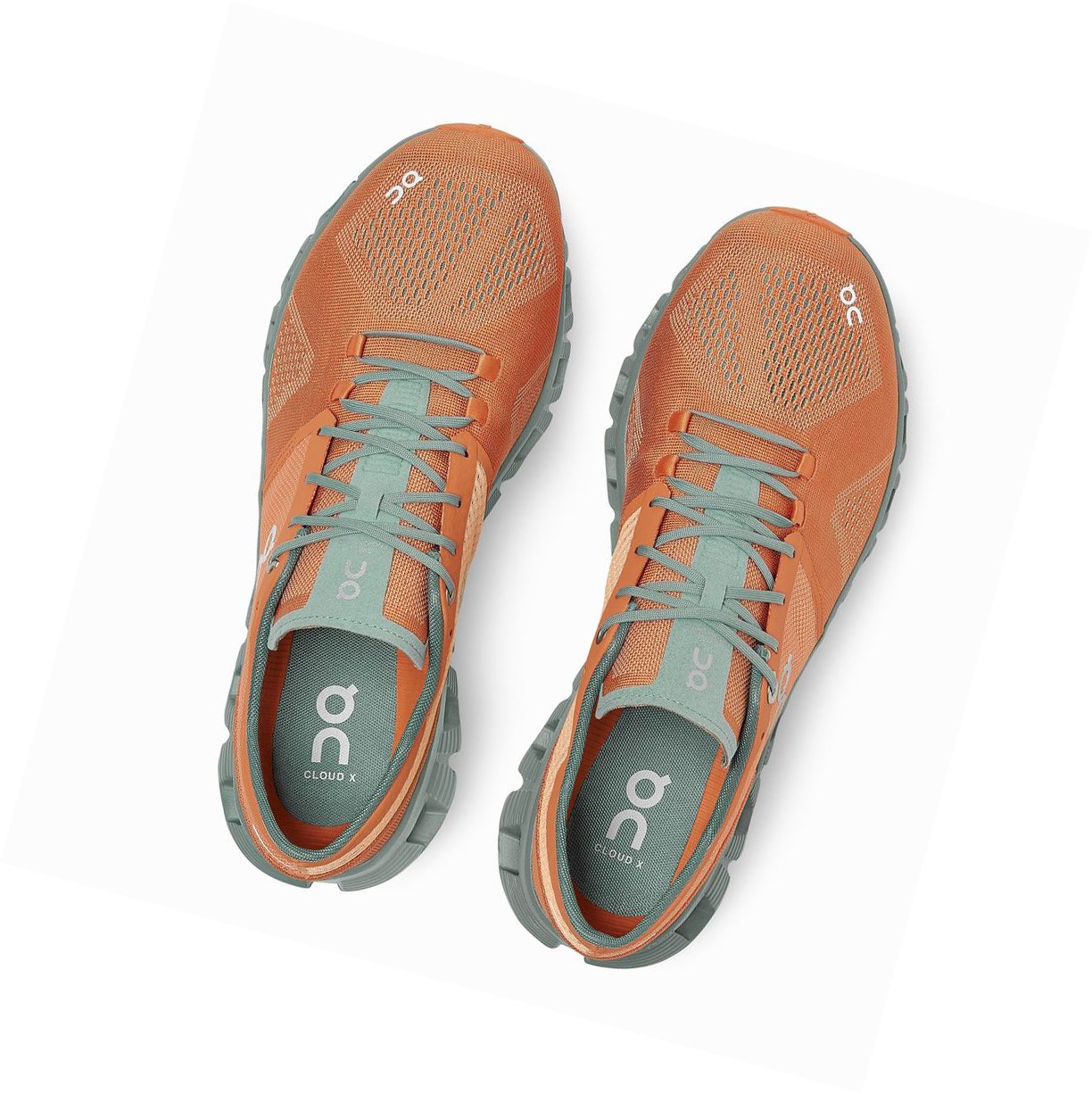On Cloud X Sportschuhe Herren Orange | 4762-LVFIH