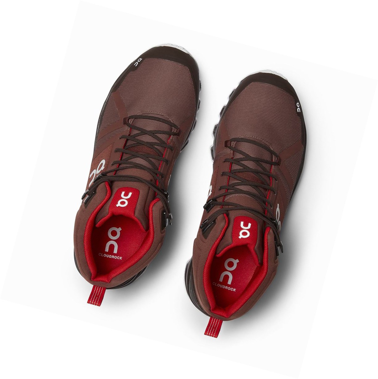 On Cloudrock Wasserdichte Wanderschuhe Herren Rot | 9210-WTFRO
