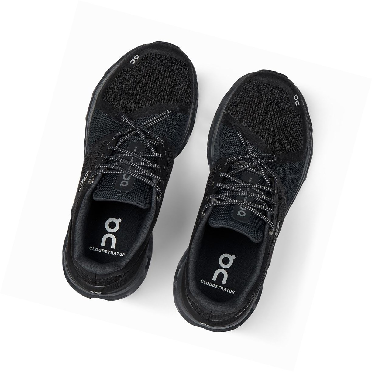 On Cloudstratus Straßenlaufschuhe Damen Schwarz Grau | 4085-IZTVQ