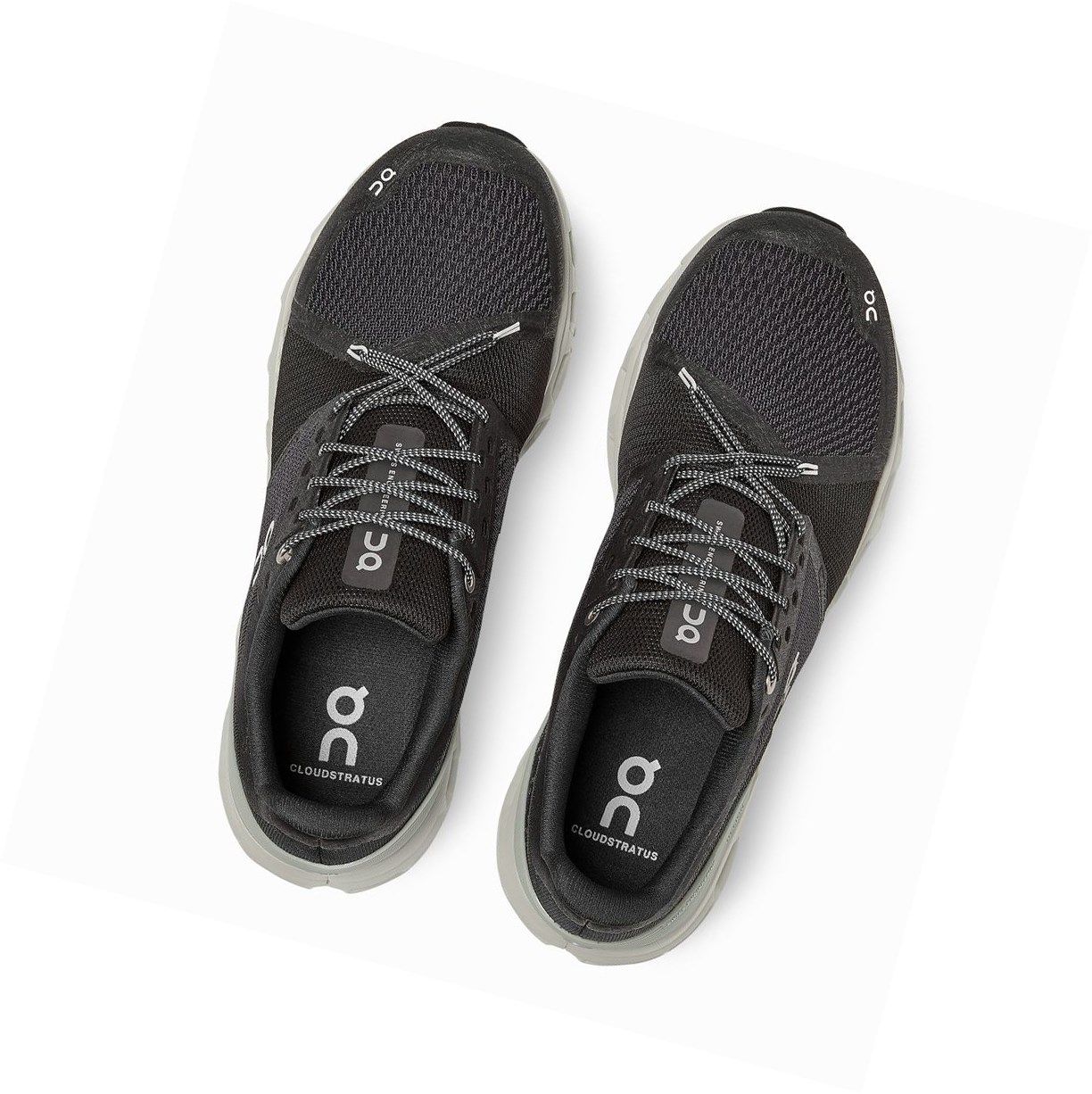 On Cloudstratus Straßenlaufschuhe Herren Schwarz | 8176-ZIEFR