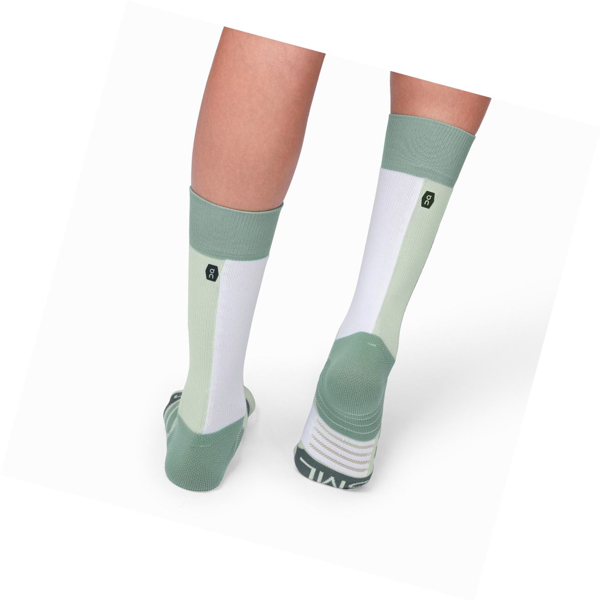 On High Laufsocken Damen Grün Weiß | 7253-OYRUJ