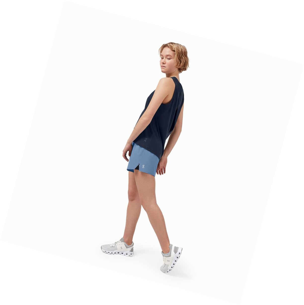 On Lauf Laufshorts Damen Blau Schwarz | 4870-SGWEZ