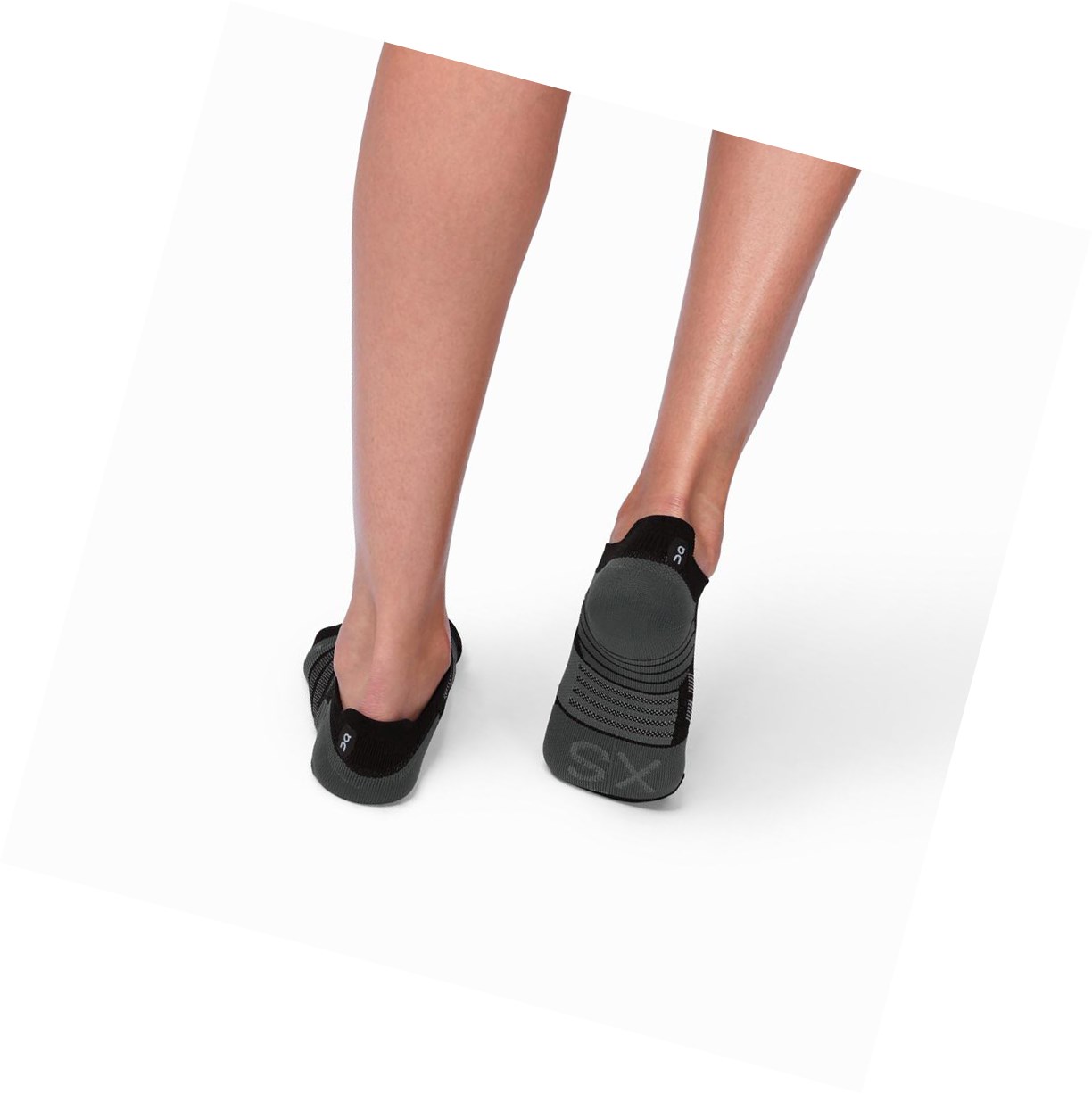 On Low Laufsocken Damen Schwarz Grau | 6384-VTCJF