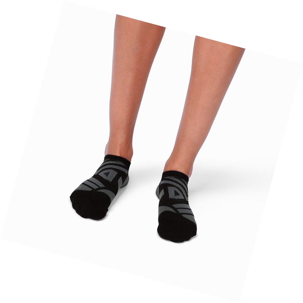 On Low Laufsocken Damen Schwarz Grau | 6384-VTCJF