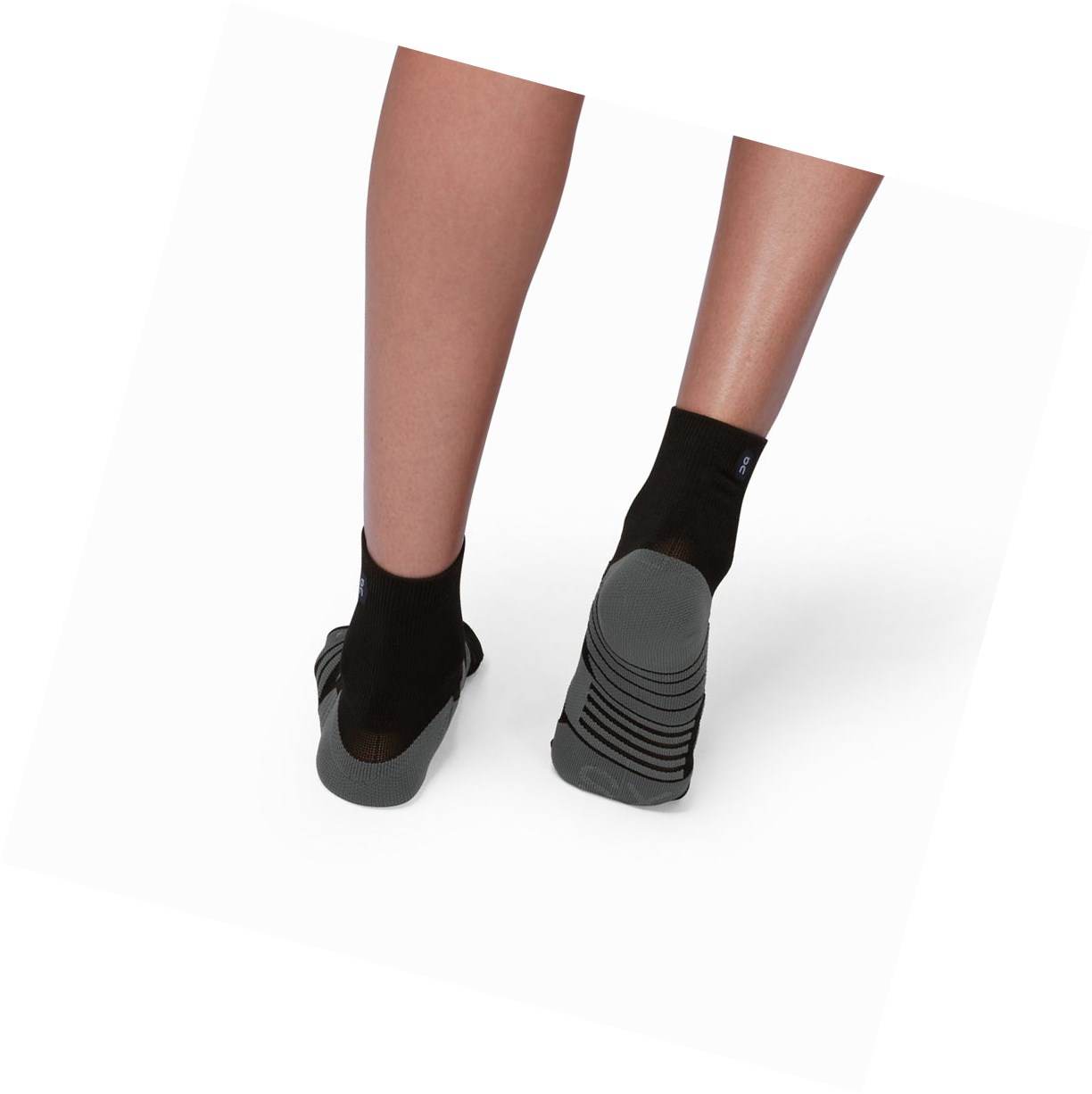 On Mid Laufsocken Damen Schwarz Grau | 3027-FALWC