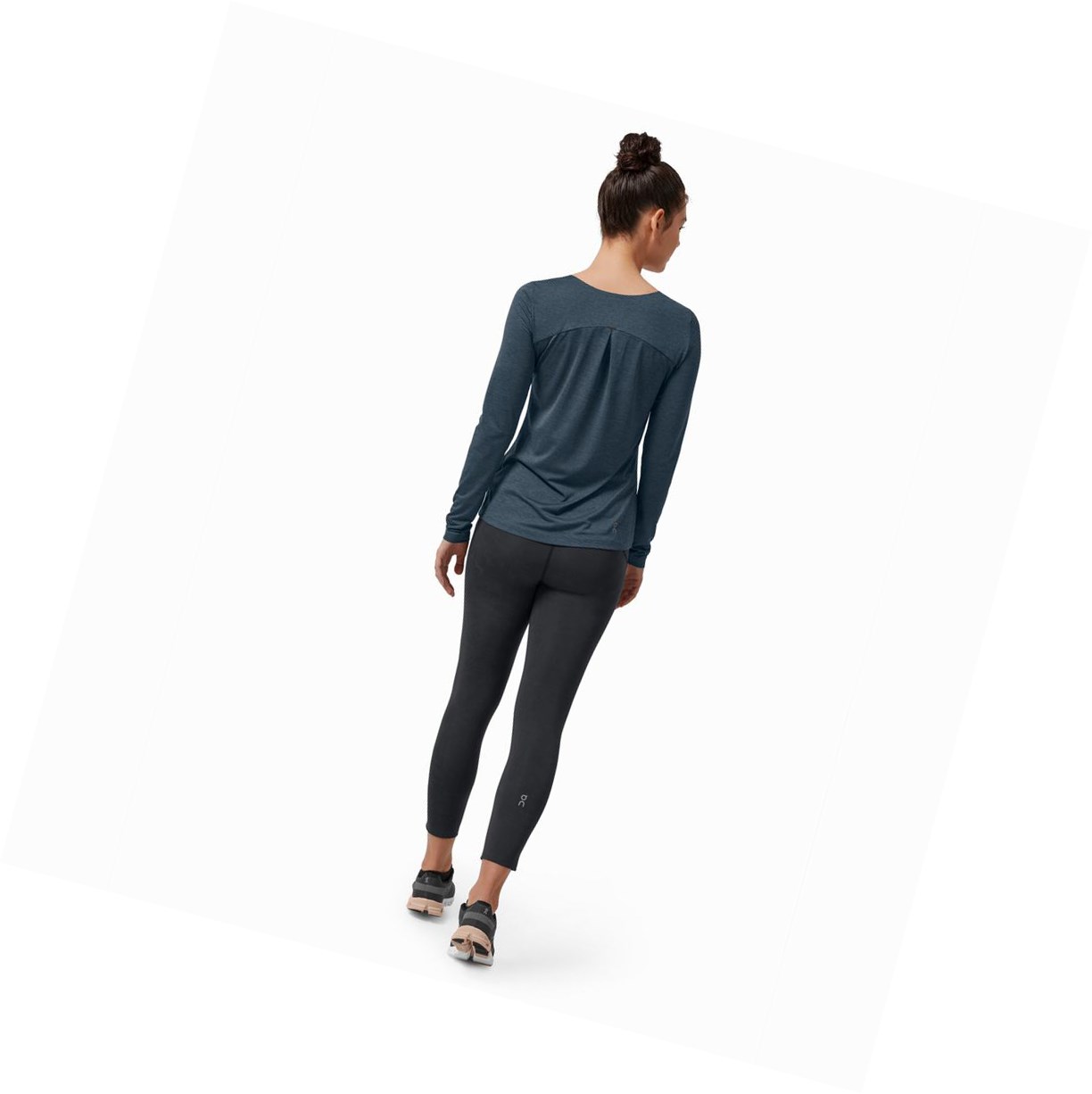 On Performance Long-T T-shirts Damen Navy | 3467-FCJPD