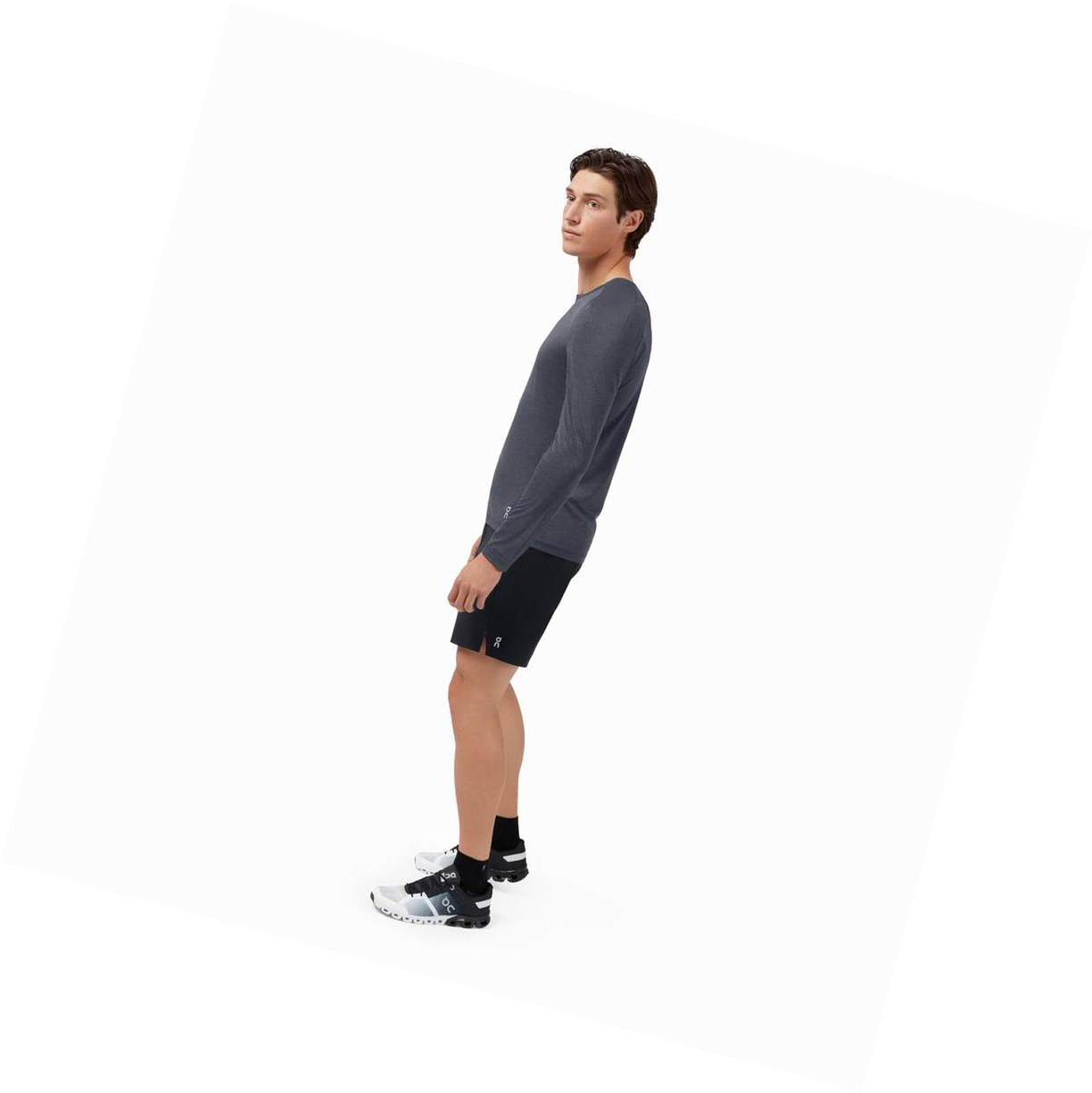 On Performance Long-T T-shirts Herren Dunkel | 9634-WFHVX