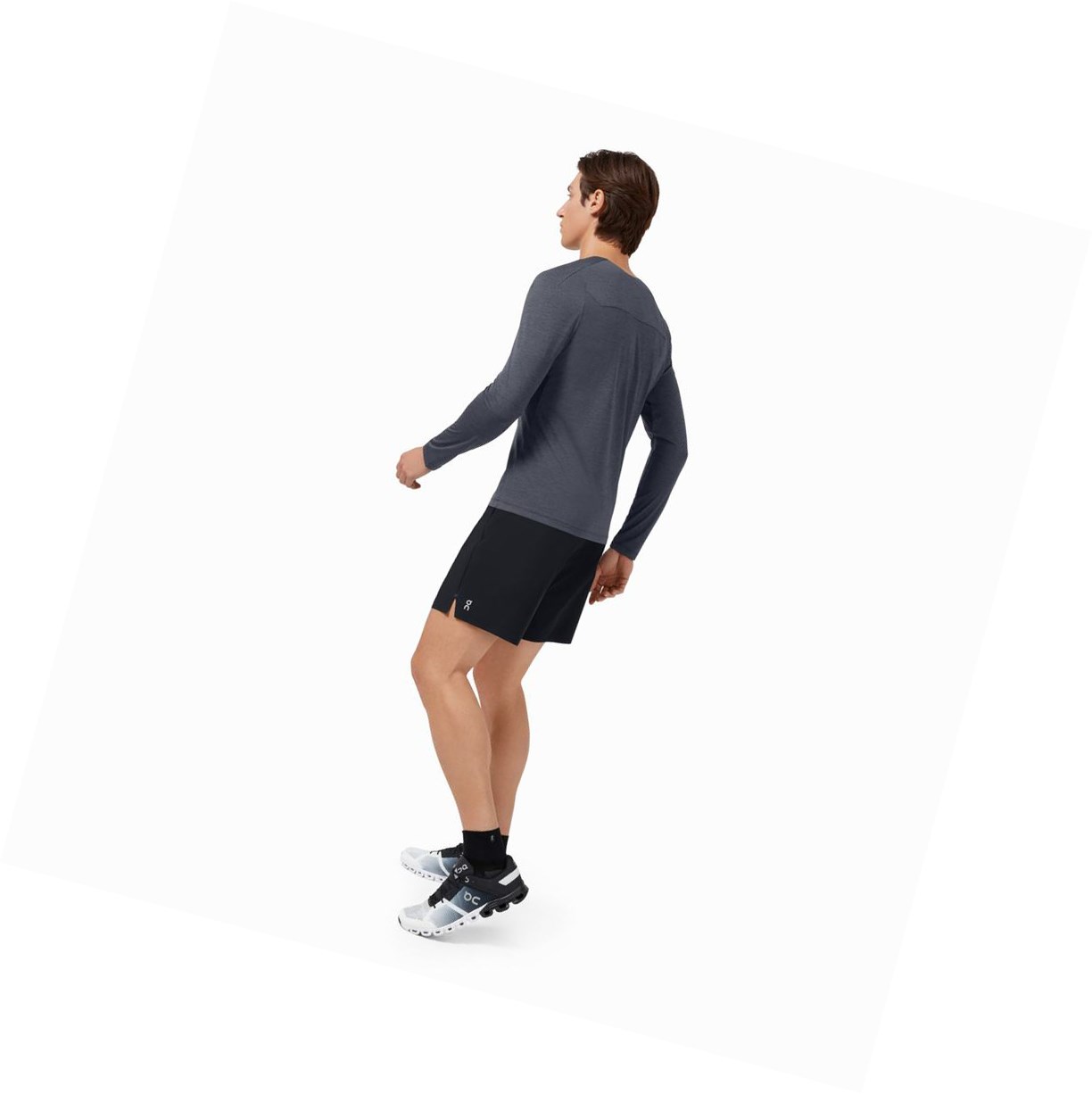 On Performance Long-T T-shirts Herren Dunkel | 9634-WFHVX