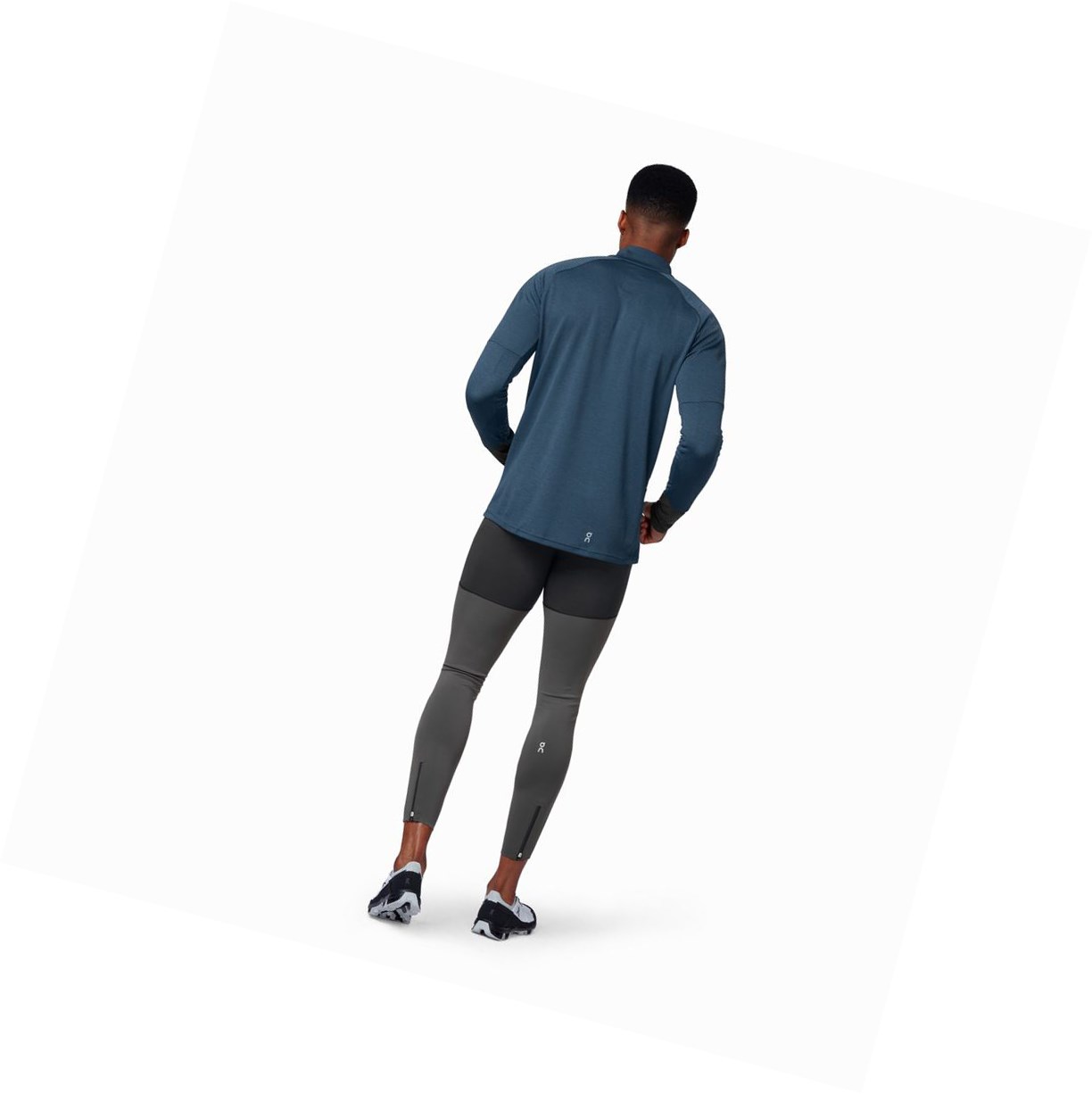 On Weather Laufshirts Herren Navy | 1768-FNZVP