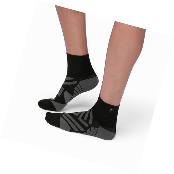 On Mid Laufsocken Damen Schwarz Grau | 3027-FALWC